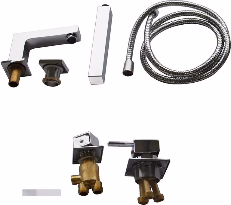 Melko miscelatore bordo vasca 4 fori set doccia miscelatore bordo vasca cromo