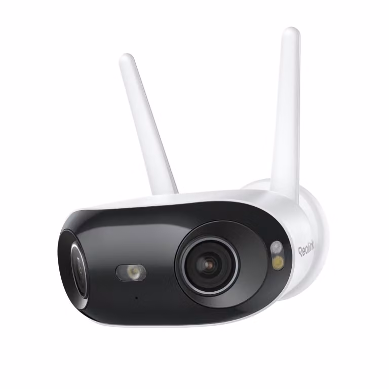 Reolink Elite WiFi, telecamera di sorveglianza plug-in 4K 8MP, doppio obiettivo, Wi-Fi 6 dual band, vista panoramica a 180°, visione notturna a colori, rilevamento intelligente