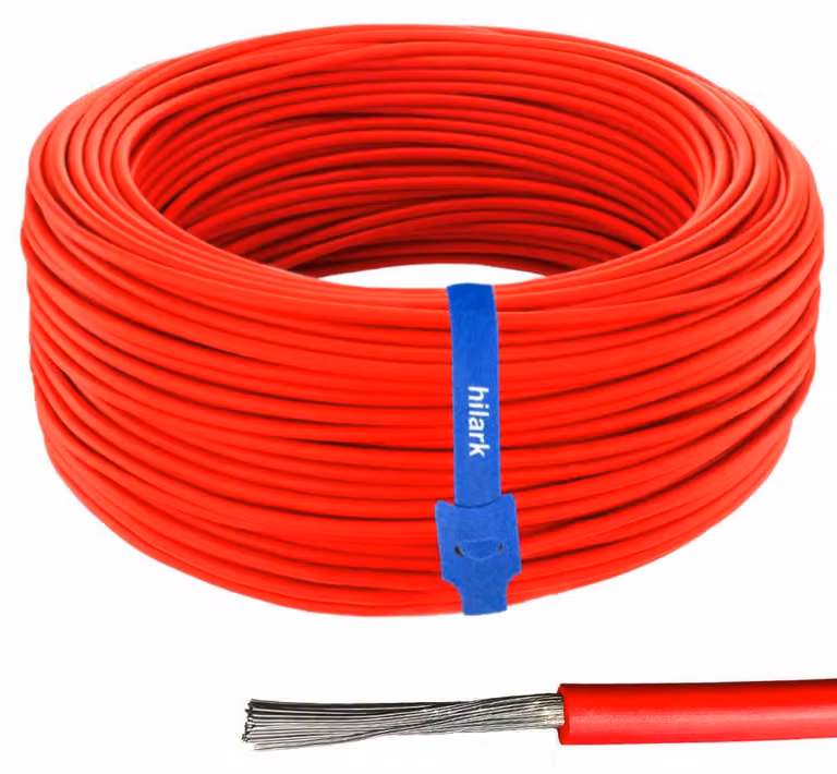 Cavo solare, sezione 1x6 mm², lunghezza 20 metri, colore rosso, tipo H1Z2Z2-K, flessibile, resistente ai raggi UV, per impianti fotovoltaici