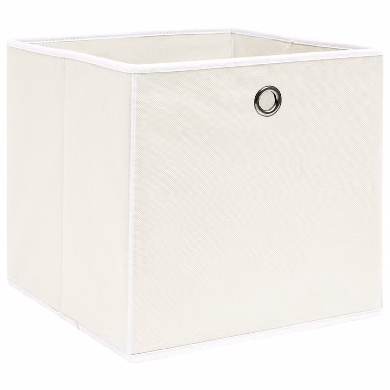 vidaXL Scatole portaoggetti 4 pz. Tessuto bianco 32x32x32 cm