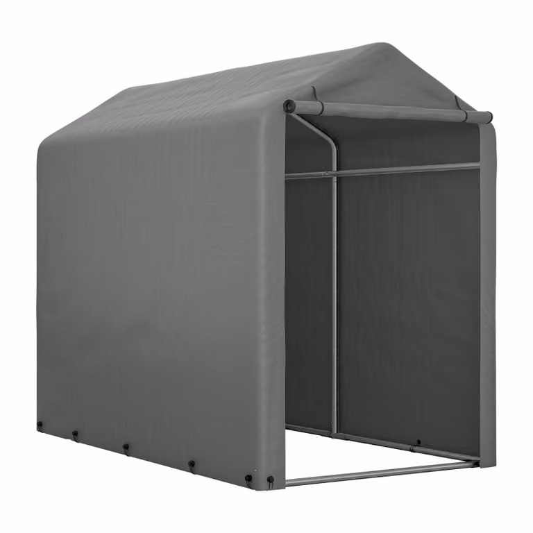 AIORBER capanno per attrezzi per biciclette 187x100x160 cm, capanno da giardino, tenda per garage, impermeabile e stabile, grigio scuro