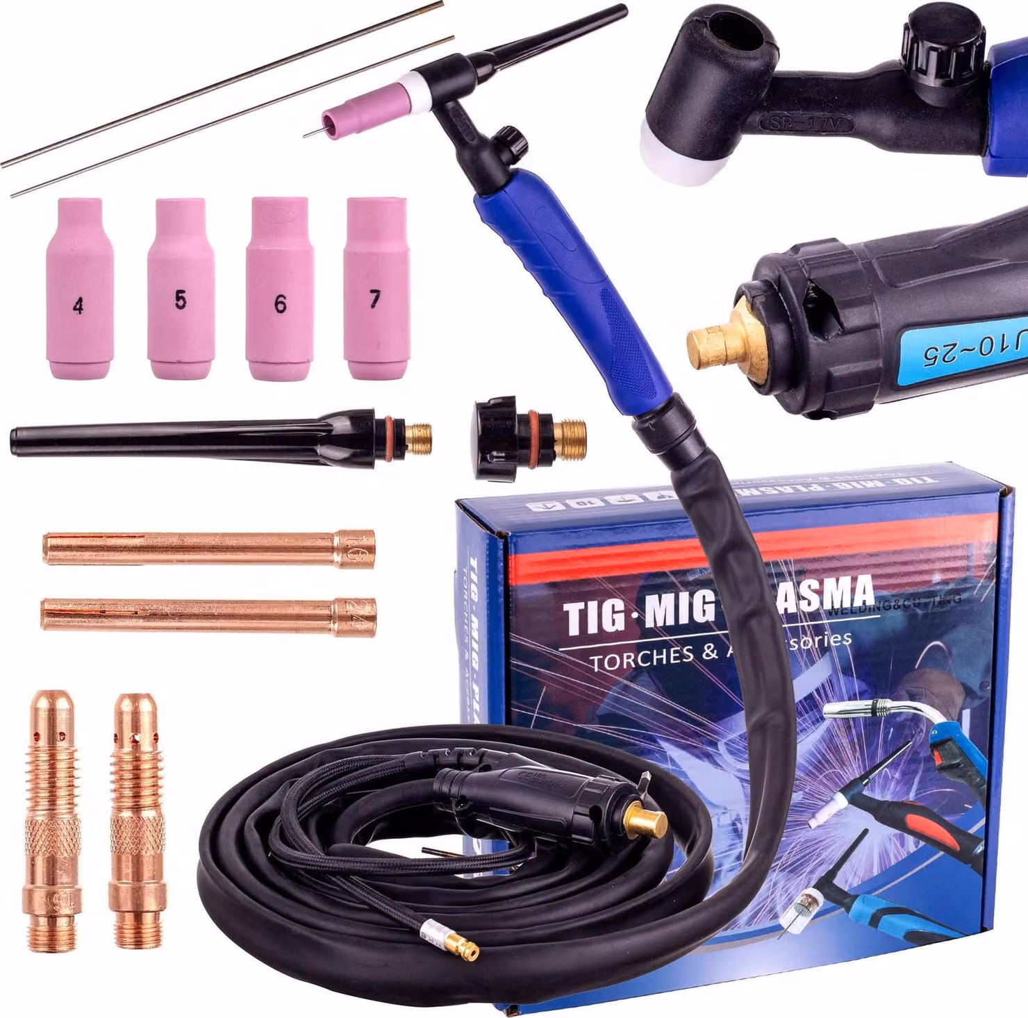 Pistola di saldatura TIG LIFT per saldatura MMA o MIG/MAG TIG EU10-25