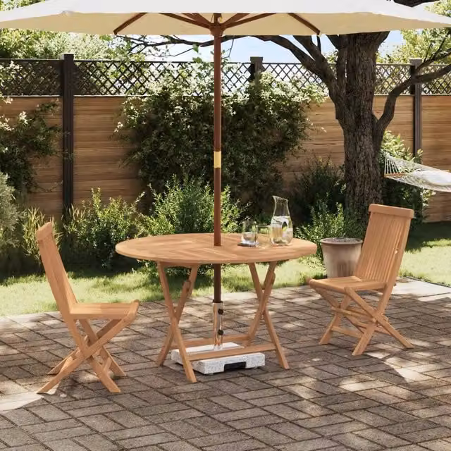 Set Bistro da Giardino 3 pz Naturale Legno di teak solido 3437376