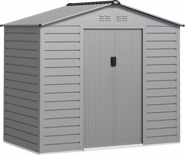 Casetta da giardino in acciaio zincato 213x131x192 cm; grigio