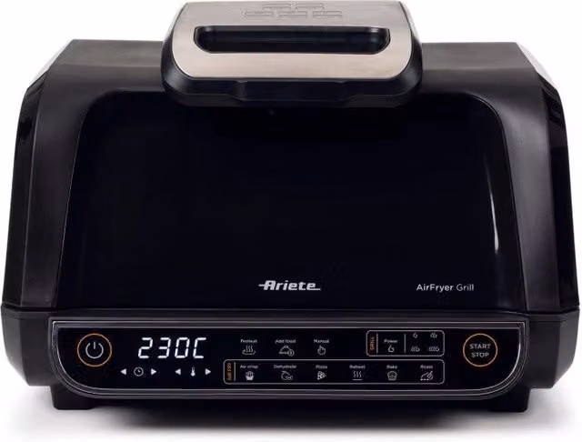 Friggitrice ad aria e griglia Ariete da 8L con display digitale e 1700W, colore nero – 1