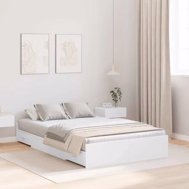 Struttura letto con contenitore con porta Bianco 120 x 200 cm 3335301