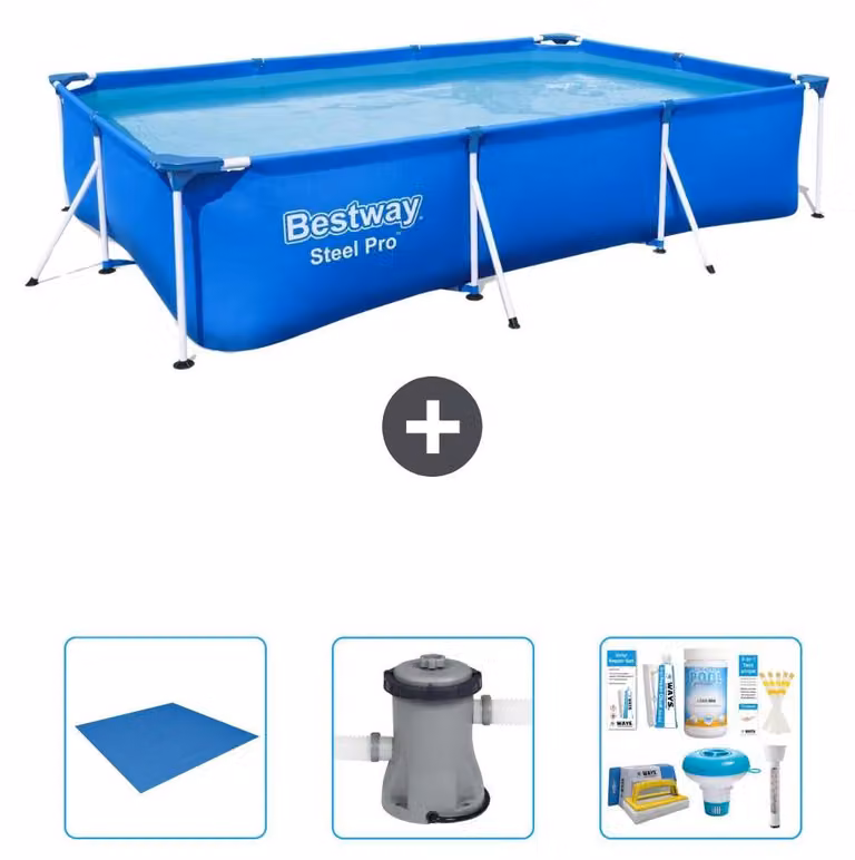 Bestway Steel Pro, piscina rettangolare - 300x201x66 cm - 4 pezzi - Modello S22299