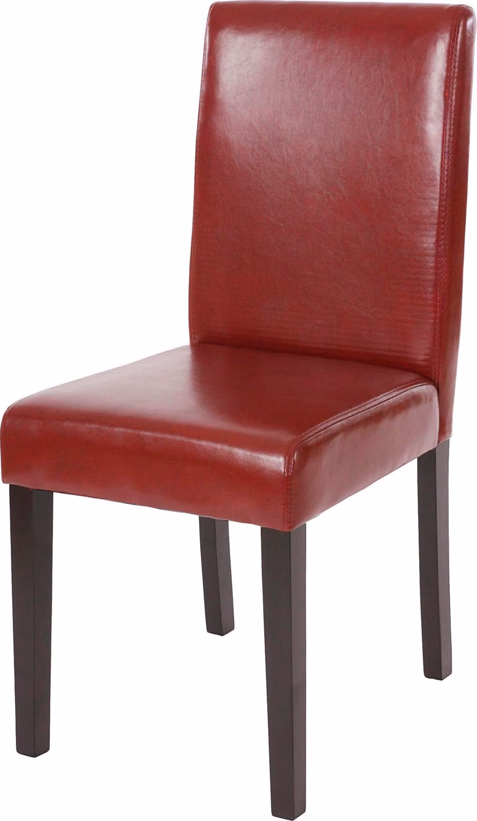 Sedia da pranzo classica e intramontabile | A x L x P 90 x 43 x 56 cm | Altezza seduta 45 cm | Pelle finta | Gambe scure | Rosso | Sedia da cucina
