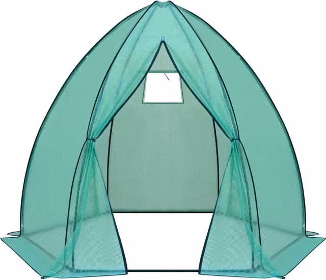 Serra da giardino tipi 240x200x240 cm in acciaio e PE verde per proteggere le piante