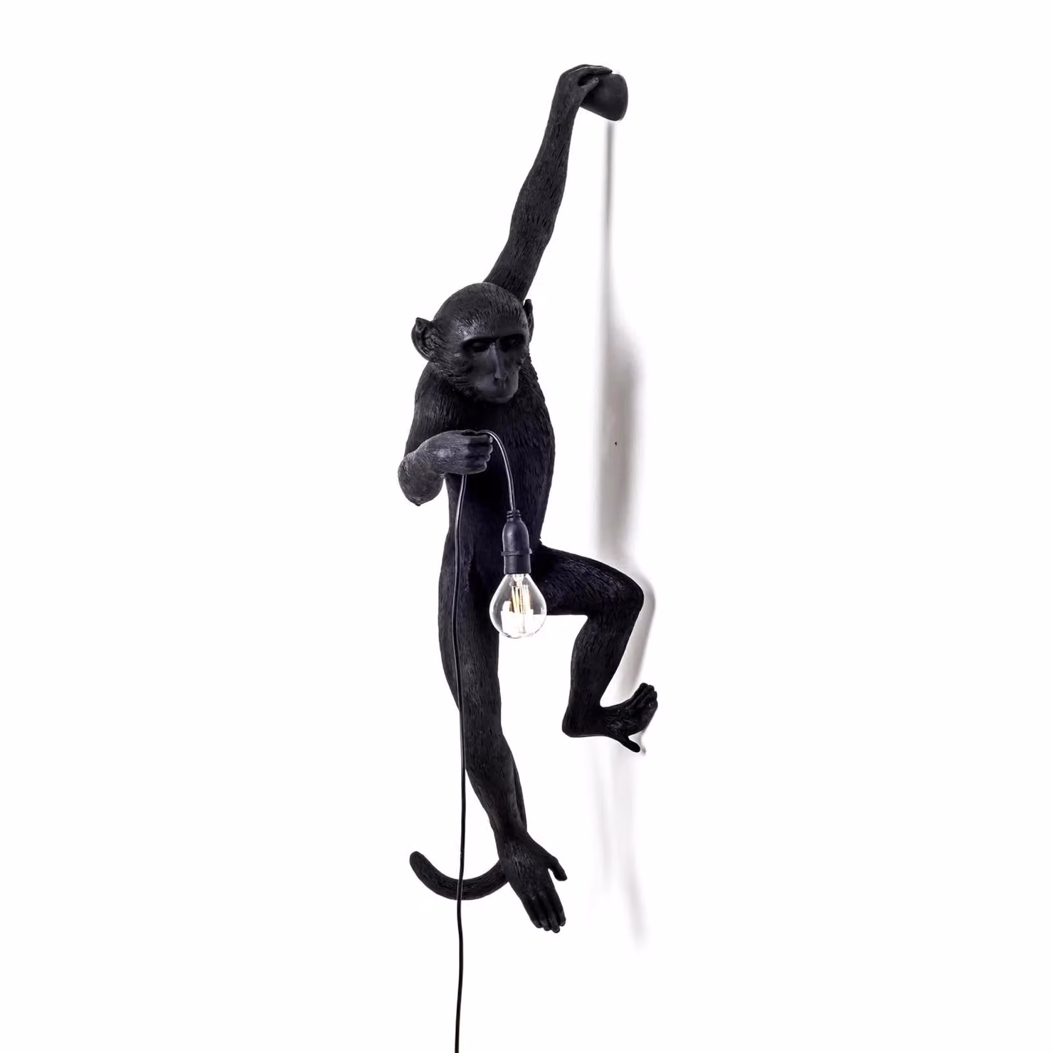 SELETTI Applique LED da esterni Monkey Lamp sinistra nero, Nero, Plastica, Design