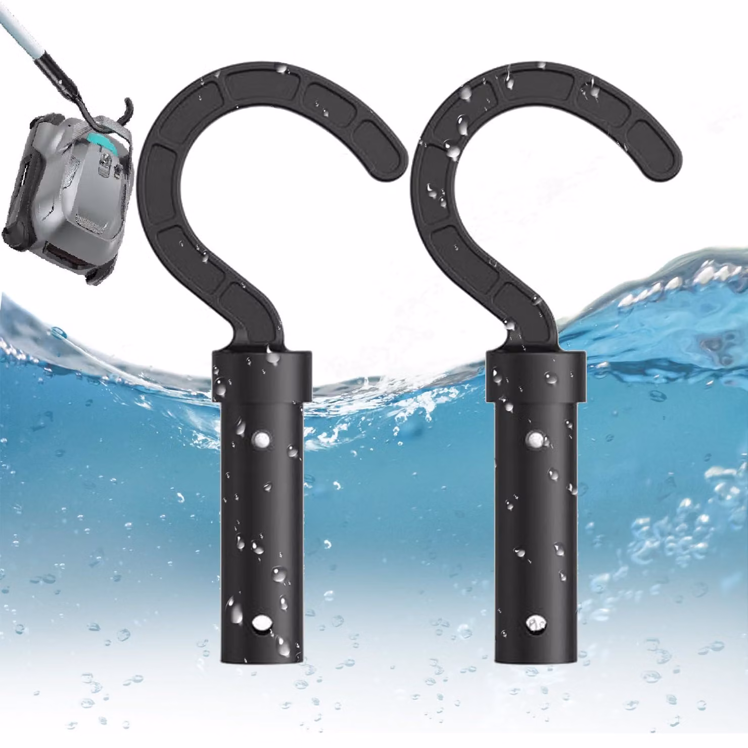 Ganci per aspirapolvere per piscine, asta telescopica, materiale ABS e PC resistente