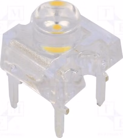 2 LED Super Flux, luce calda, 1560÷2180 mcd, angolo di emissione 120°, dimensioni 7,62x7,62 mm, corrente di funzionamento 30 mA, modello OSM54LZJC1D, marca LED Dio
