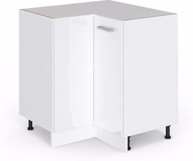 Mobile ad angolo per cucina Vicco R-Line Bianco lucido e Grigio con ante a soffietto