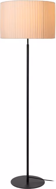 Lampada da terra FOLD Lucide bianca in metallo e tessuto con attacco E27 per stile Japandi e minimalista