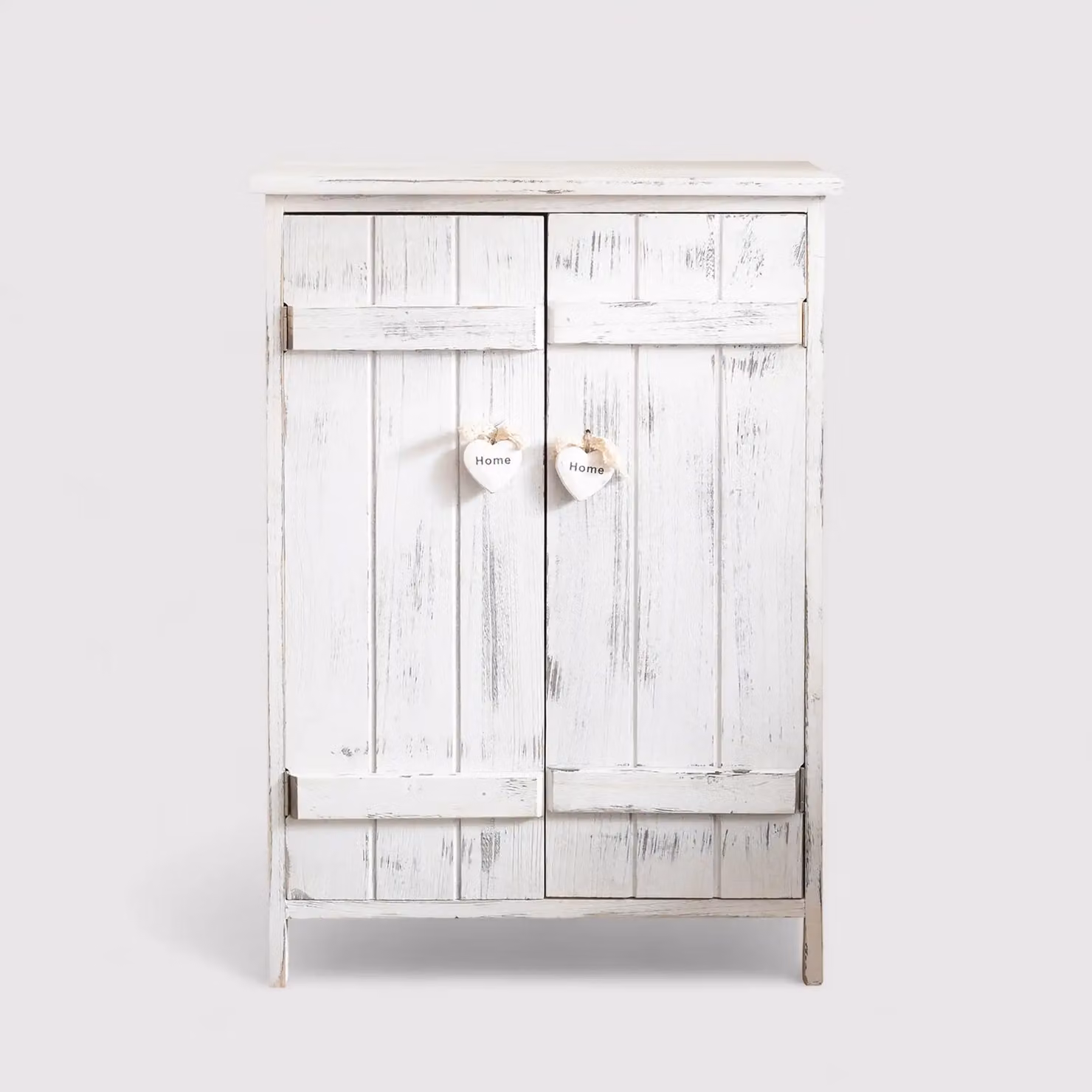 Veronica - Mobiletto per bagno shabby con 2 ante bianco decapato