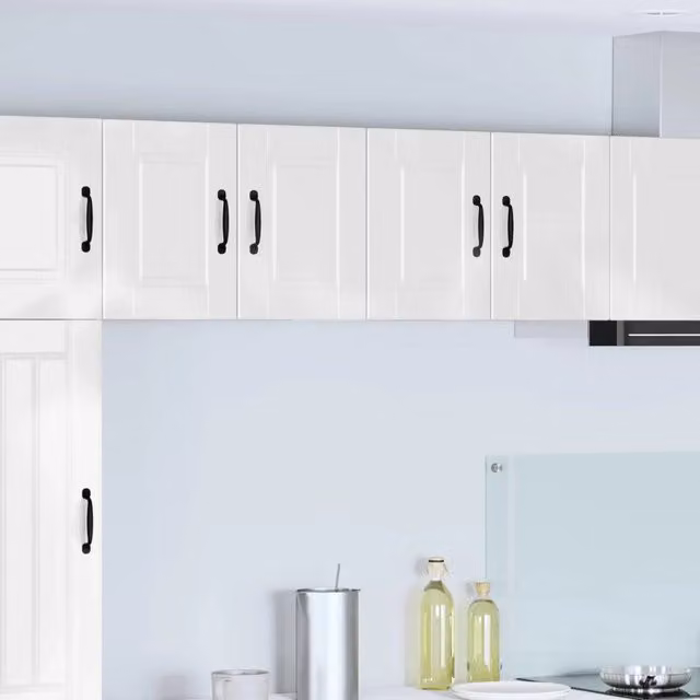 Set di 2 pensili da cucina vidaXL bianchi lucidi con ante a battente L/P/H: 60 x 31 x 40 cm
