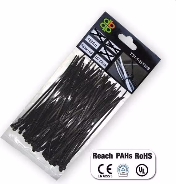 Bradas TS1146120B Clip nera 100 pezzi