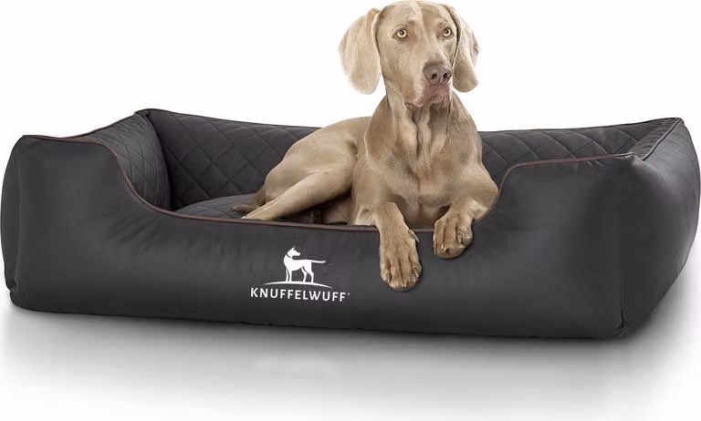 Letto per cani Milano in Pelle finta trapuntata XXXL nero