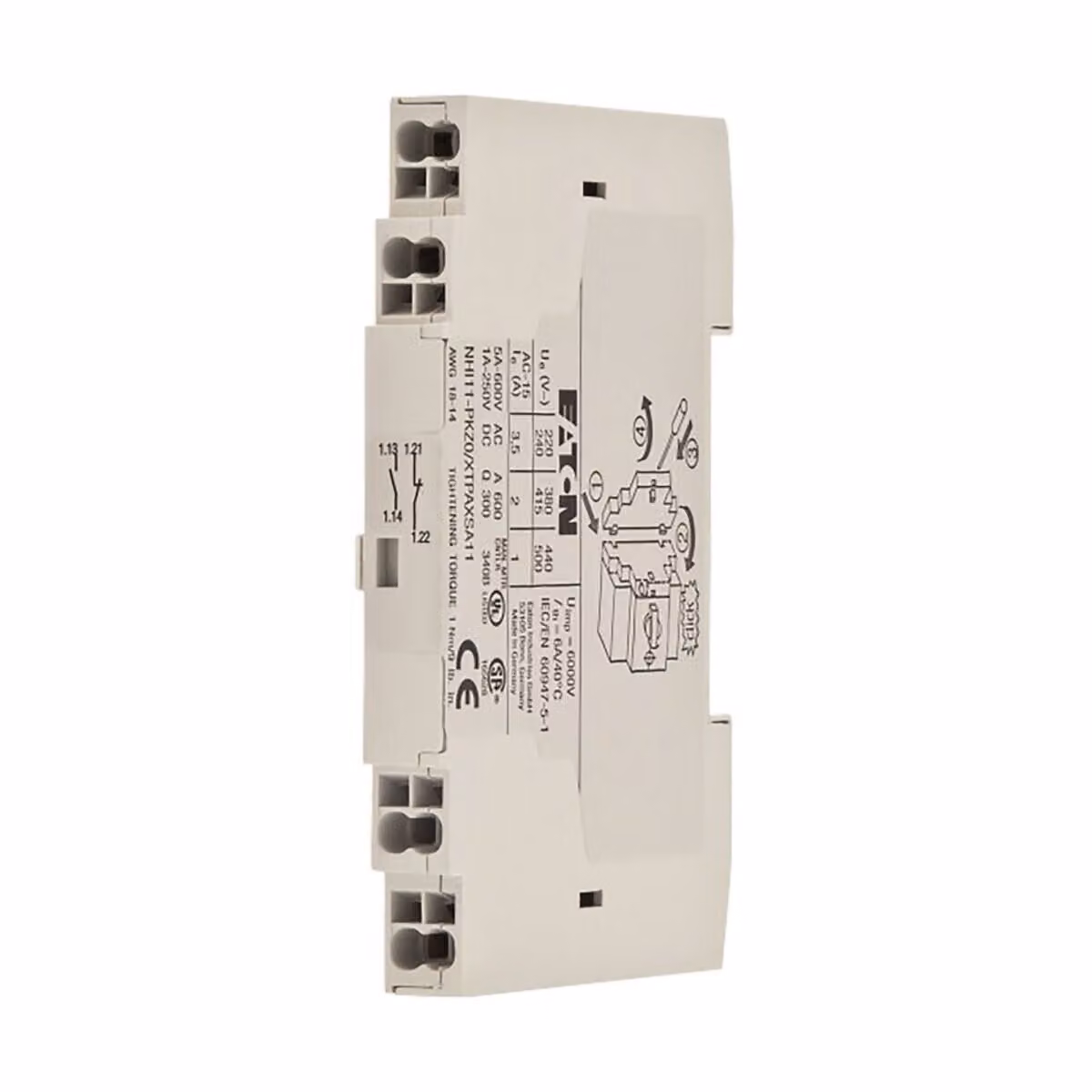 Interruttore ausiliario standard Eaton NHI11-PKZ0-PI#199328 (199328)