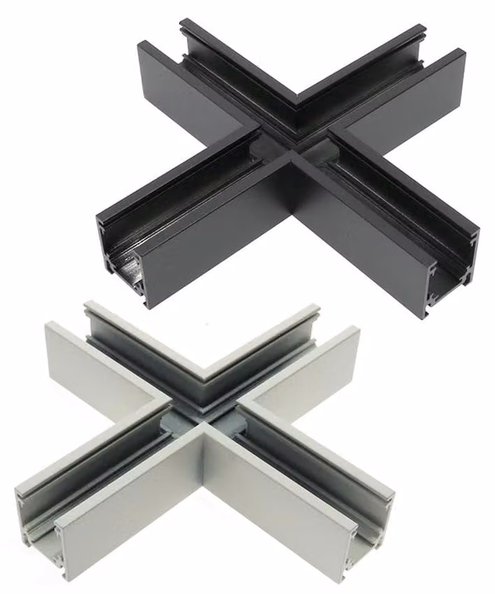 Connettore X per binario magnetico, serie 16 mm, bianco