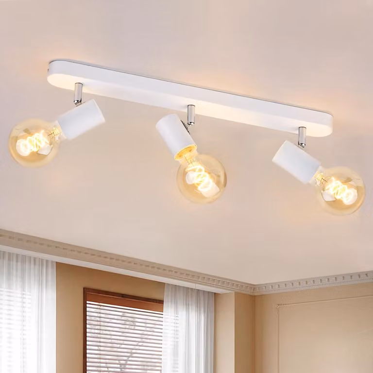 Lampada a soffitto a 3 luci, orientabile a 350 gradi, design retrò, ideale per la cucina