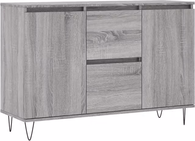 Credenza Buffet da pranzo moderna in legno multistrato Grigio Sonoma L: 101,5 cm, P: 35 cm, H: 70 cm – 1