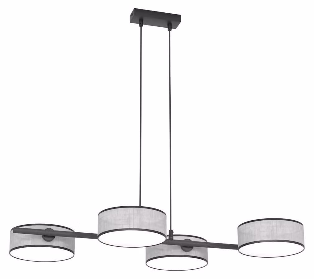 Lampada a sospensione DRUMZ nero-grigio 4xE14x15W in tessuto, dimensioni: 120x80x46 cm, IP20, Emibig