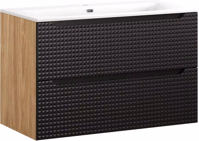 Set mobili bagno Luxor Living SKY con lavabo, colore nero, sospeso, L: 90 cm, P: 46 cm