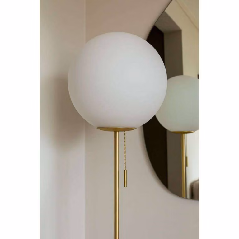 Globen Lighting Lampada da terra Torrano, Crema / Ambra, Soggiorno / Sala da pranzo, Pietra, Design, Lampada da terra