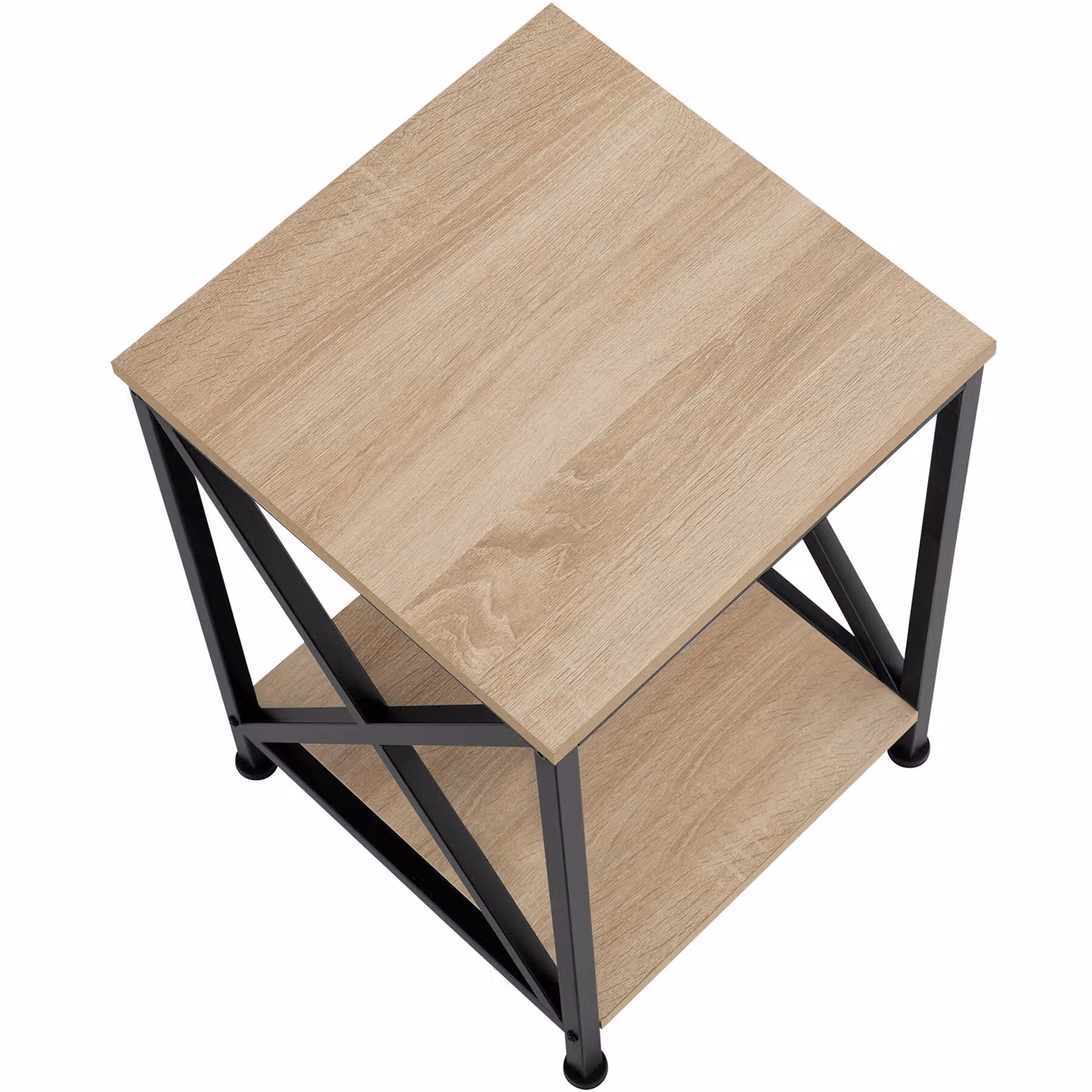 Tavolino da soggiorno Carlton tectake in stile industriale, colore rovere e nero, L/P/H: 40,5 x 40,5 x 52,5 cm – 3