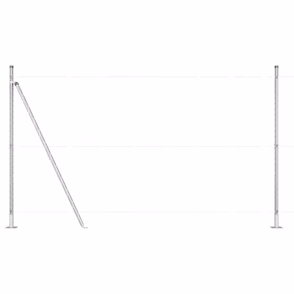 Set di 52 pali per recinzione vidaXL con base in cemento, colore argento, L/P/H: 3,2 x 3,2 x 88,5 cm – 2