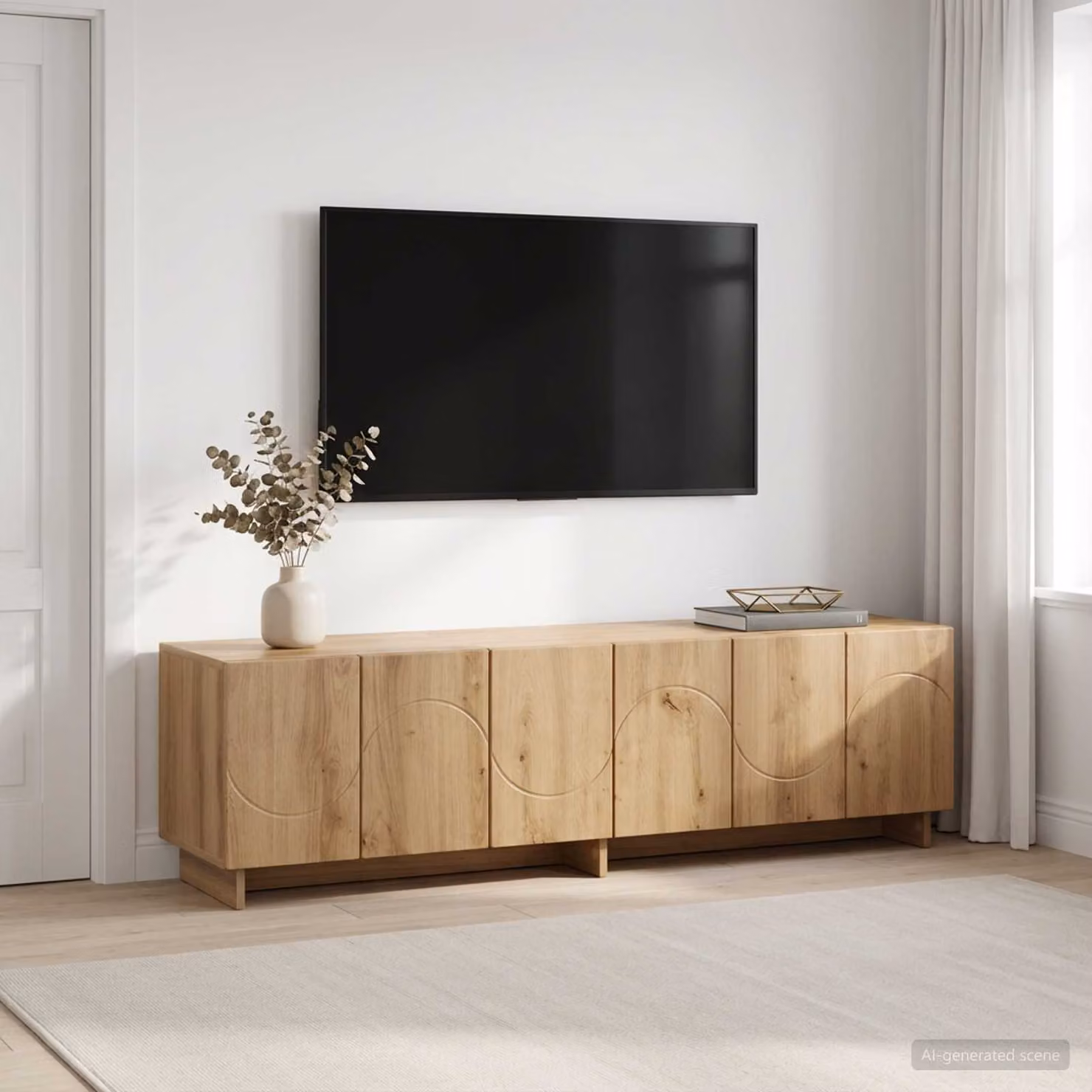 vidaXL Supporto TV moderno in legno color rovere marrone L: 140 cm, P: 34.5 cm, H: 40 cm