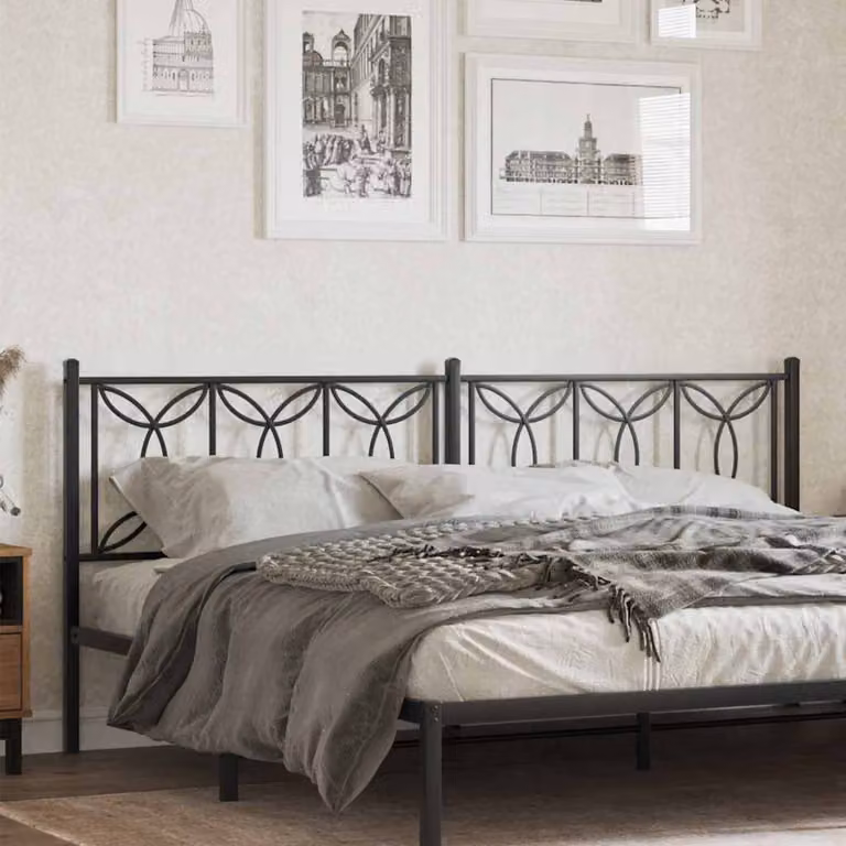 Testiera di ricambio in metallo vidaXL colore nero per letto 200 x 200 cm