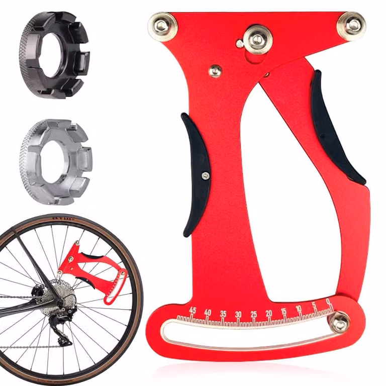 Misuratore di tensione per raggi - Acciaio inossidabile - Tensimetro per raggi di bicicletta - Strumento di calibrazione - Portatile - Include 2 chiavi per raggi - Misurazione precisa - Tensimetro