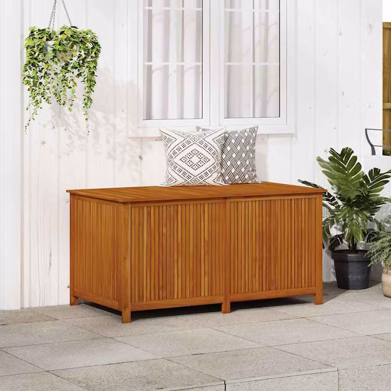 vidaXL Contenitore da Giardino in Legno Massello di Acacia Oliato, Marrone, L 150 x P 80 x H 75 cm
