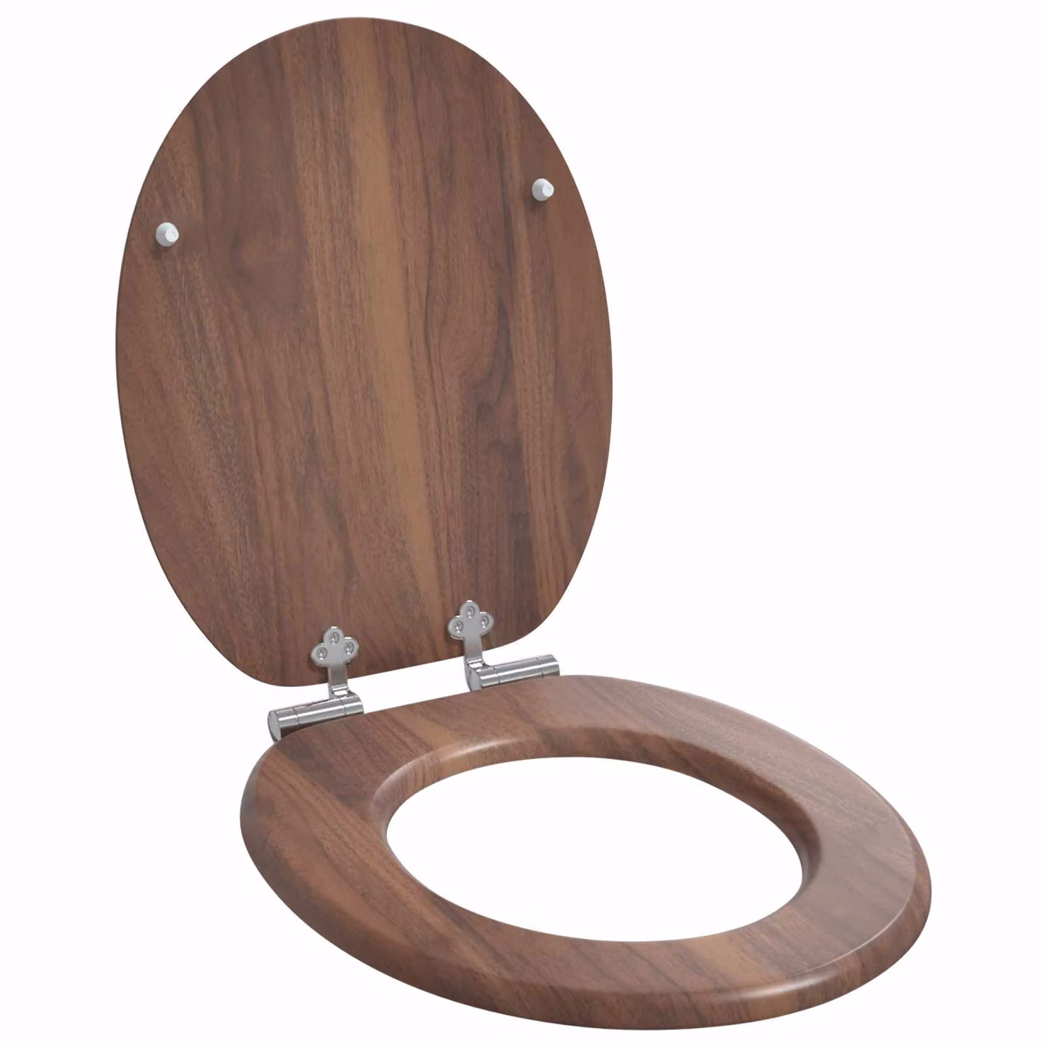 Sedile per WC vidaXL in legno ingegnerizzato marrone L 44 cm x P 38 cm