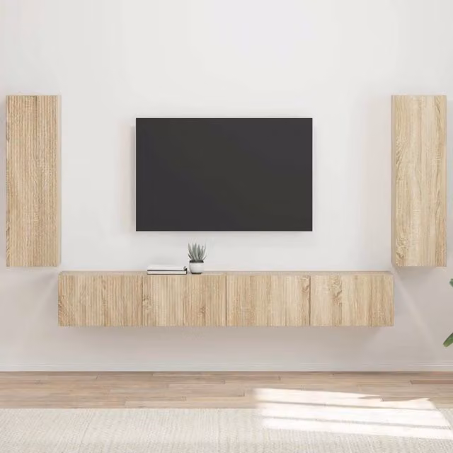 Set di Mobiletto da TV a Parete 4 pz Rovere Sonoma 3408927