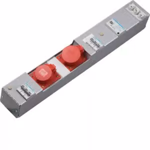 Hager ZAH014L, Da interno, CEE, IP30, Plastica, Grigio, Rosso, 2 prese CA