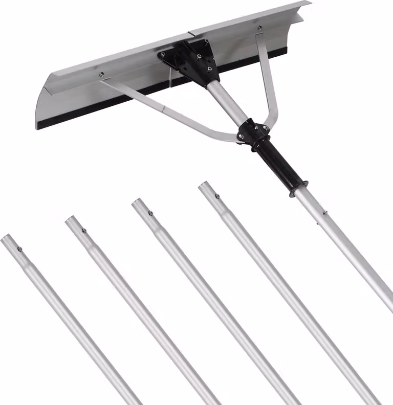 Ikodm, spazzaneve per tetti, lunghezza da 1,9 a 6,3 metri, pala pieghevole da 70,5x15 cm in alluminio, ideale per impianti solari