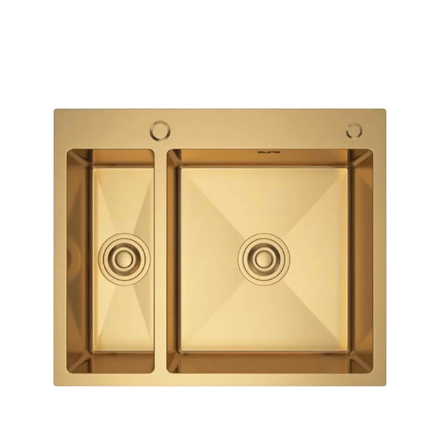 QLS Lavello 61x51 cm in acciaio inox 1,5 vasche AIDA GOLD Sifone Dosatore di sapone 11228