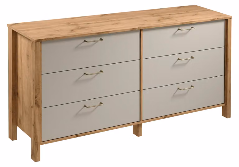 Cassettiera ampia NORDIKO - Rovere Wotan / beige