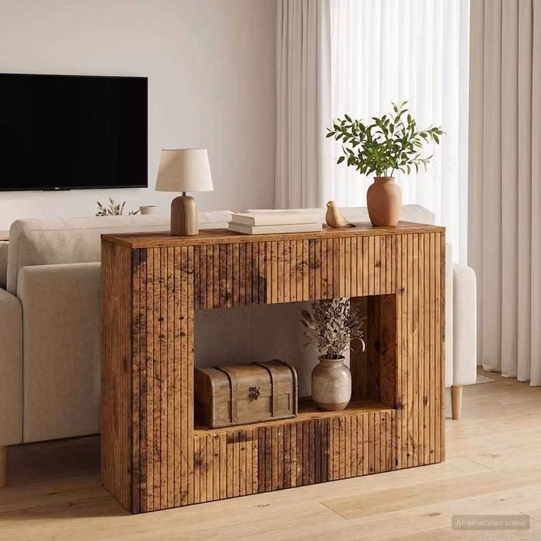 vidaXL Tavolo consolle moderno in legno marrone L/P/H: 101 x 29 x 74 cm