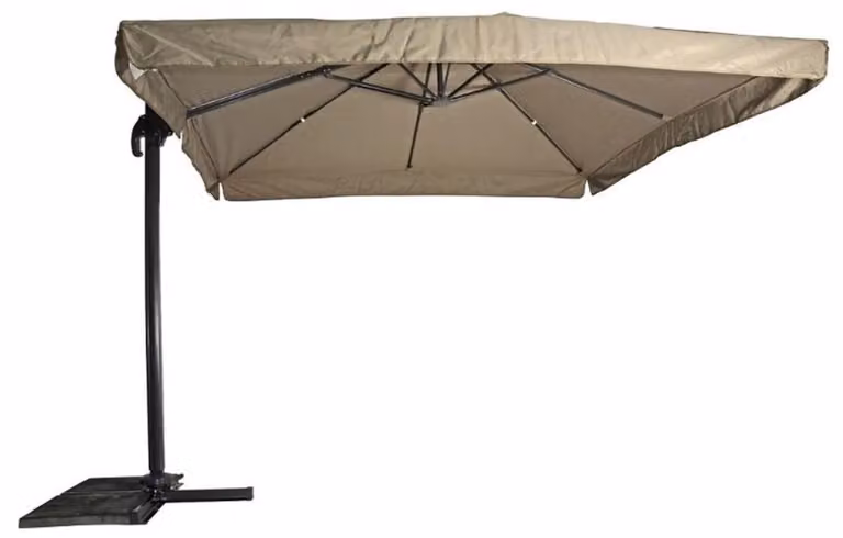 Casa Padrino ombrellone a sbalzo con supporto antracite / taupe 300 x 300 cm - Ombrellone da giardino - Ombrellone da terrazzo - Ombrellone da balcone - Accessori per giardino, terrazzo e balcone
