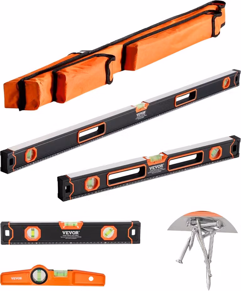 set di livelle Torpedo da 4 pezzi con livella 120/60/40/25cm magnetica