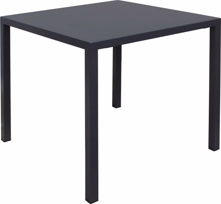 Milani Home - tavolo da esterno 80 x 80 x 74 cm, acciaio antracite, piano autolivellante