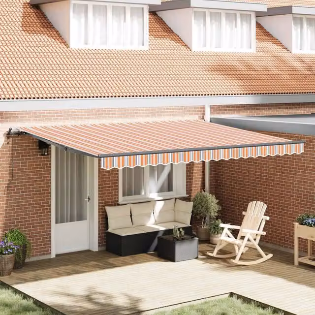 Tenda retrattile Multicolore 450 × 350 cm Tessuto e Alluminio 3331111