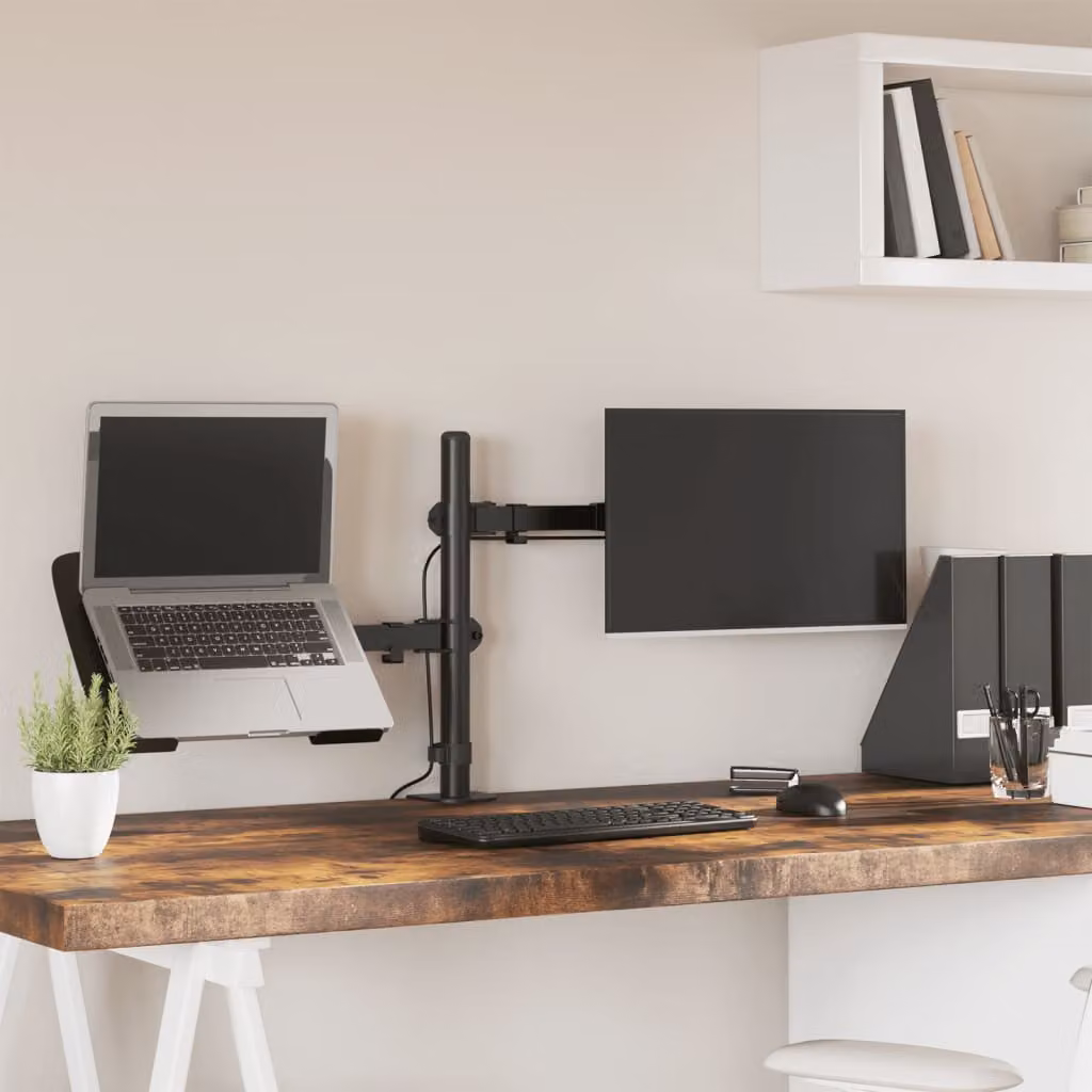 vidaXL Supporto per Monitor in Acciaio Nero VESA 75x75 mm