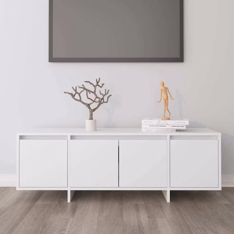 Mobile TV vidaXL Bianco in Truciolato e MDF, L 120 cm x P 30 cm x H 40,5 cm