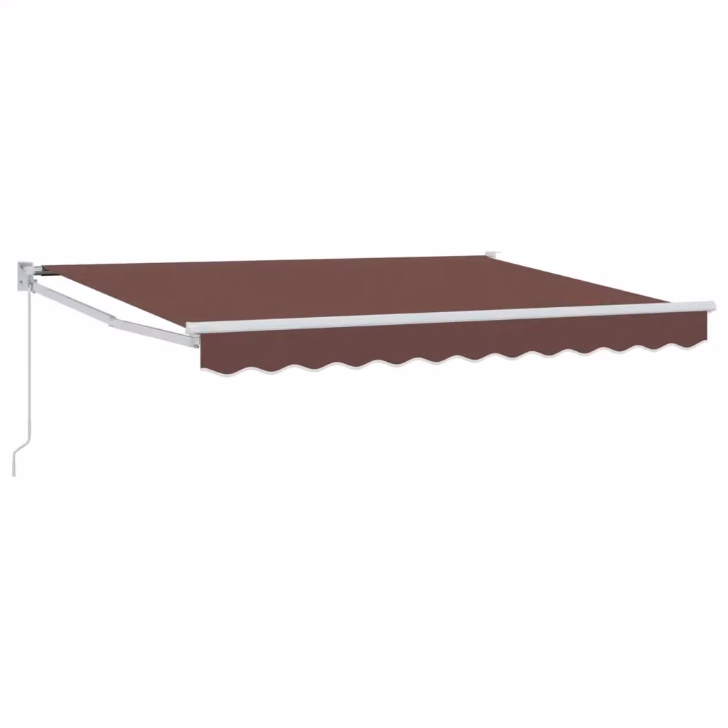 Tenda retrattile Videx con bracci pieghevoli in alluminio e poliestere, colore marrone, L: 350 cm x P: 195 cm – 2