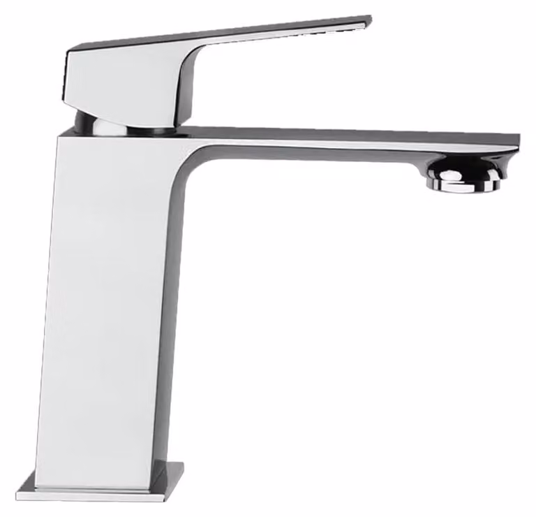 Miscelatore per lavabo, finitura cromata lucida, altezza 155 mm, con tappo a salvagoccia